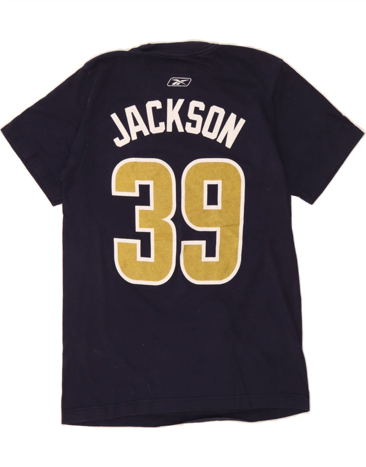 REEBOK Mens St. Louis Rams Graphic T-Shirt Top Medium Navy Blue Cotton Vintage Reebok and Second-Hand Reebok from Messina Hembry 