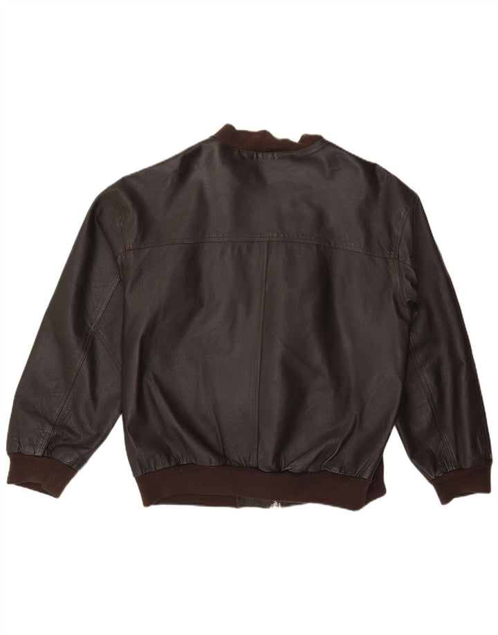 Мужская кожаная куртка свободного кроя VINTAGE UK 36 маленькая коричневая кожа