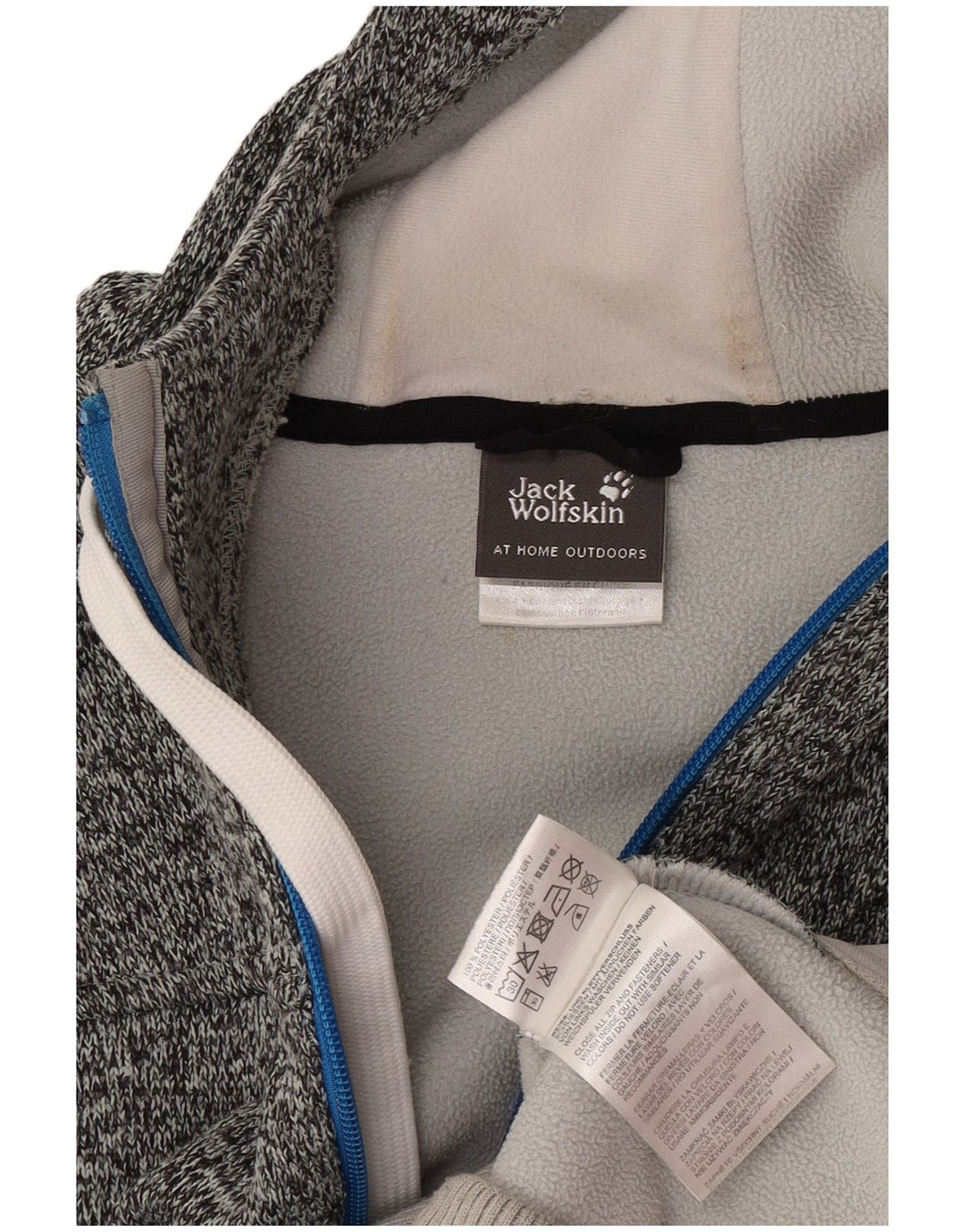 Мужской свитер с капюшоном и молнией с рисунком Jack Wolfskin, большой серый полиэстер с крапинками