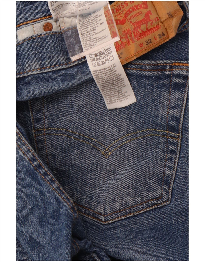 Мужские прямые джинсы LEVI'S 501 W32 L34 синие, хлопок