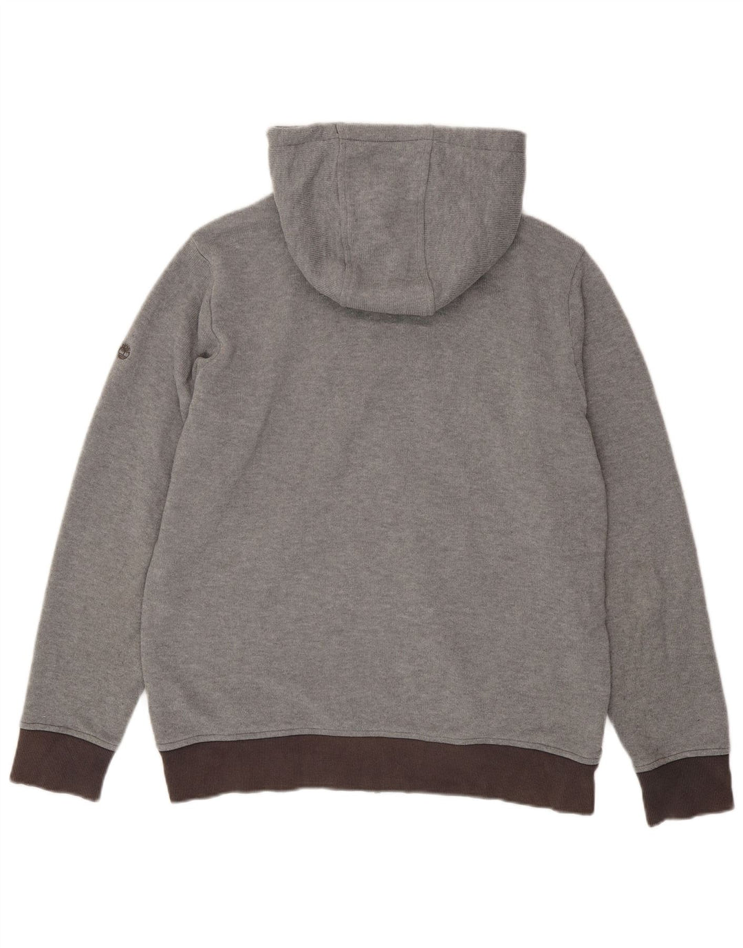 TIMBERLAND Mens Zip Hoodie Sweater Large Grey Colourblock Polyester