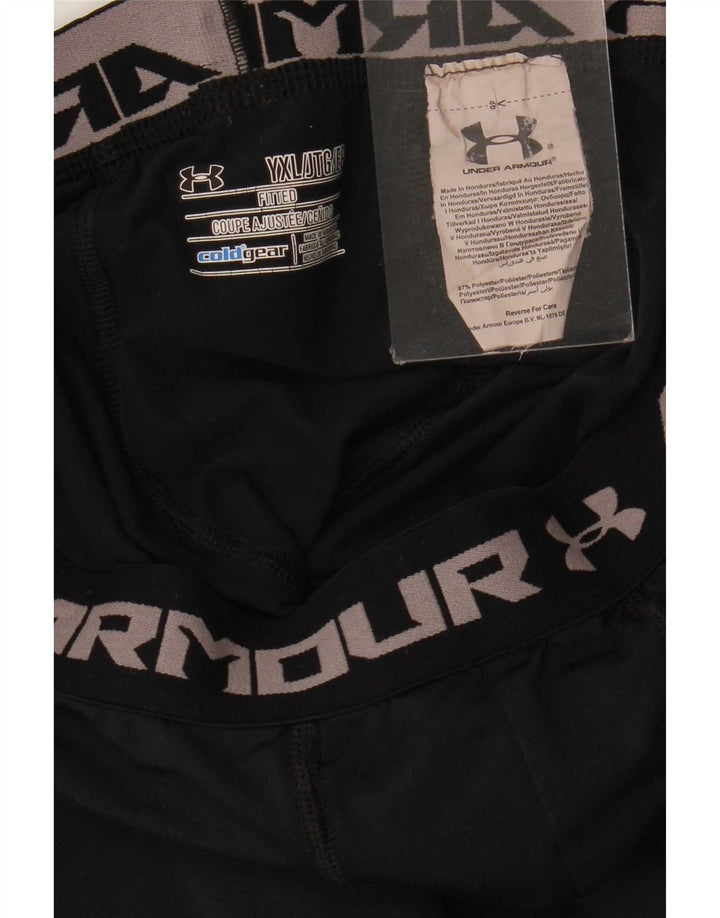Леггинсы с рисунком Cold Gear для мальчиков Under Armour, 13–14 лет, XL, черный полиэстер