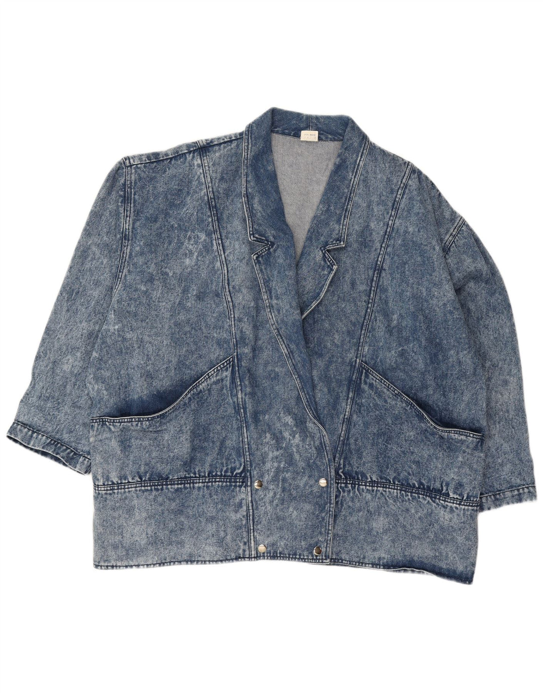 ВИНТАЖНАЯ женская объемная двубортная джинсовая куртка EU 54 5XL, синяя