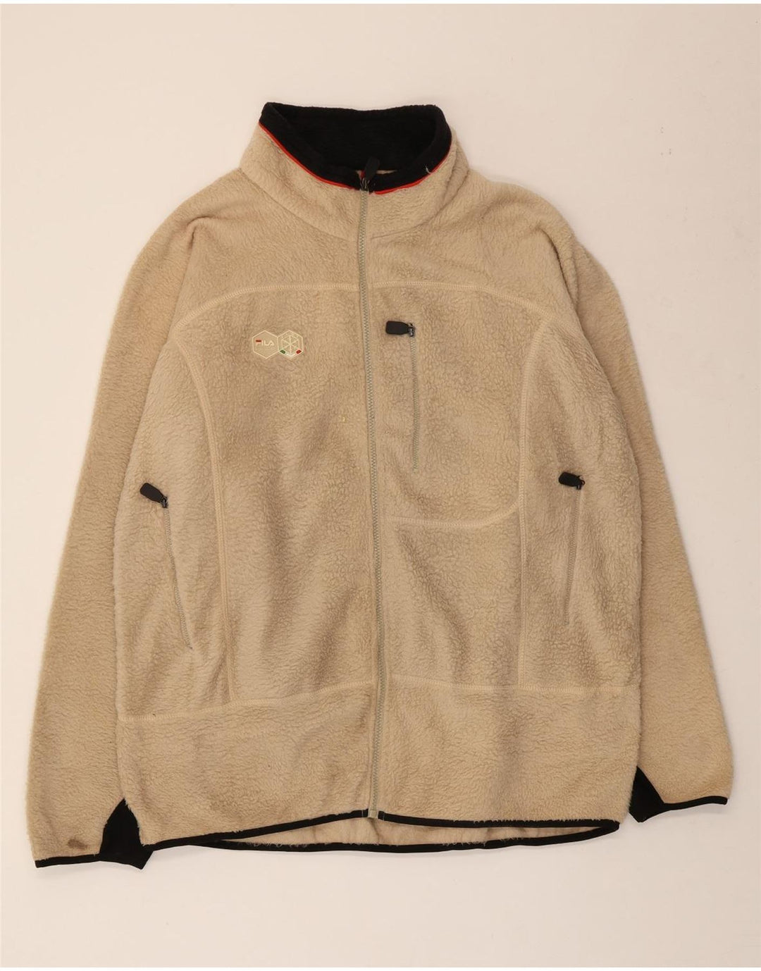 Мужская флисовая куртка Fila UK 40, большая, бежевая, полиэстер