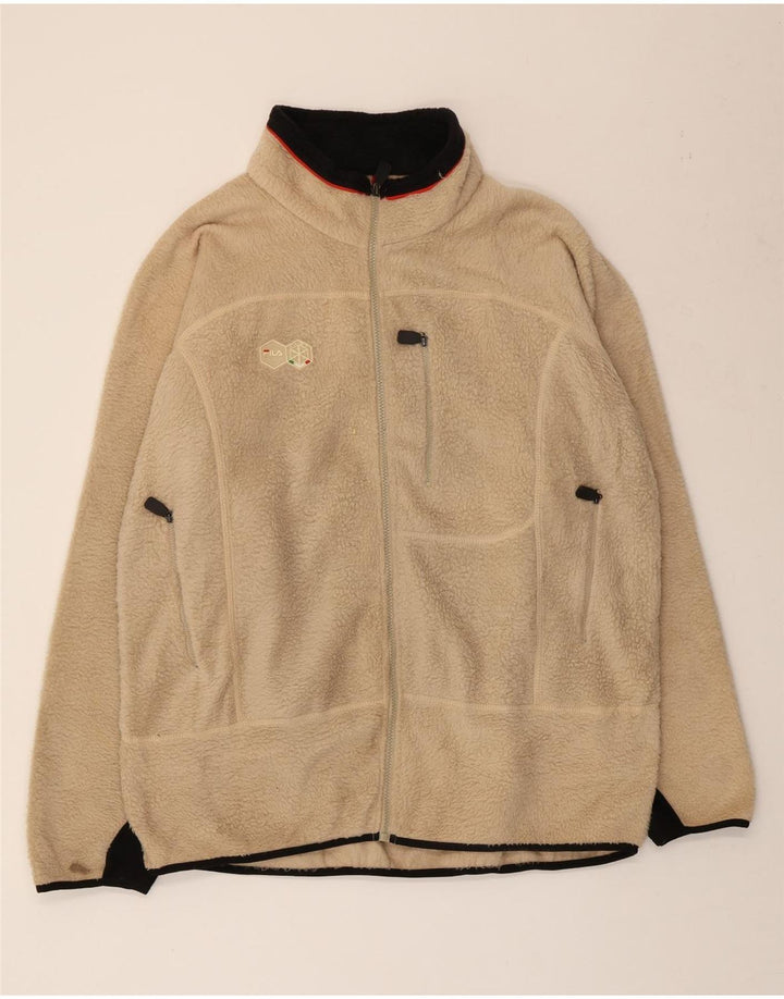 Мужская флисовая куртка Fila UK 40, большая, бежевая, полиэстер