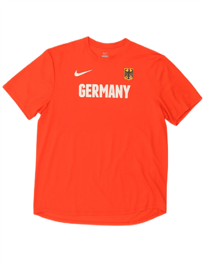 Мужская футболка с рисунком Nike Germany, большой оранжевый цвет