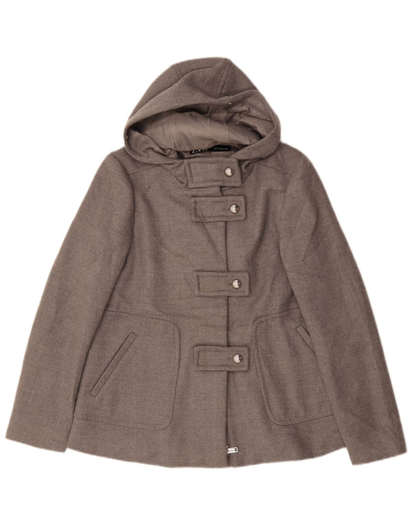 Женское полупальто свободного кроя с капюшоном Zara UK 6 XS, серое