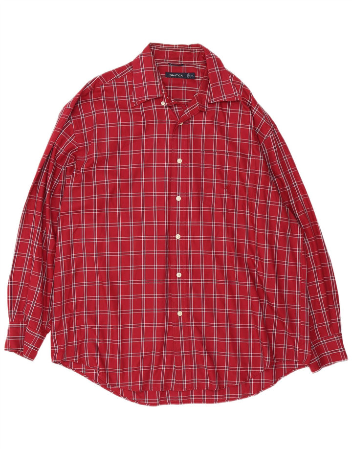 Мужская рубашка Nautica XL, хлопковая красная клетка