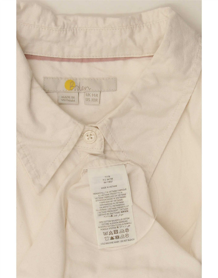 Boden Womens Shirt UK 14 Large White Cotton