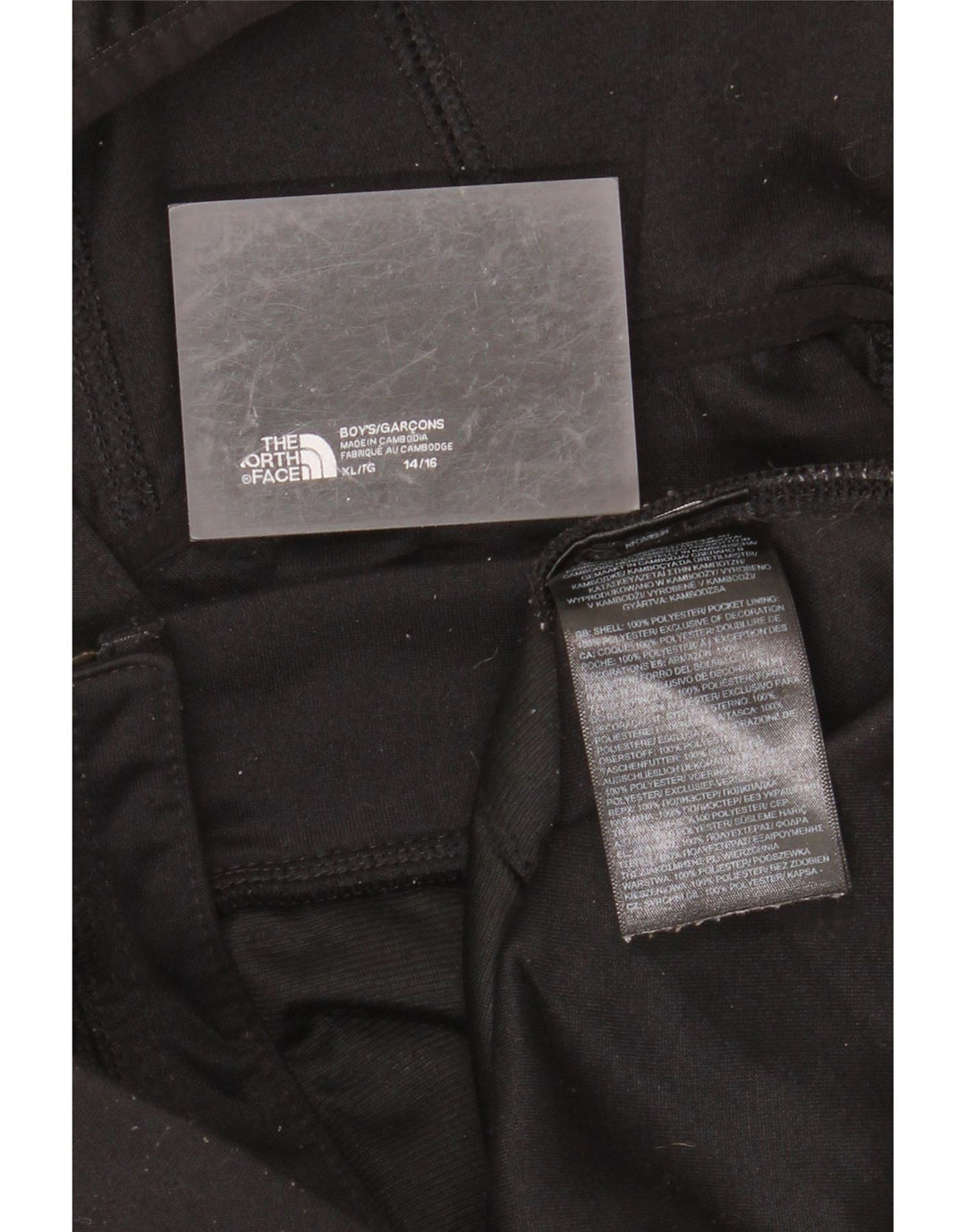 THE NORTH FACE Свитер с капюшоном на молнии для мальчиков 14–15 лет, размер XL, черный полиэстер