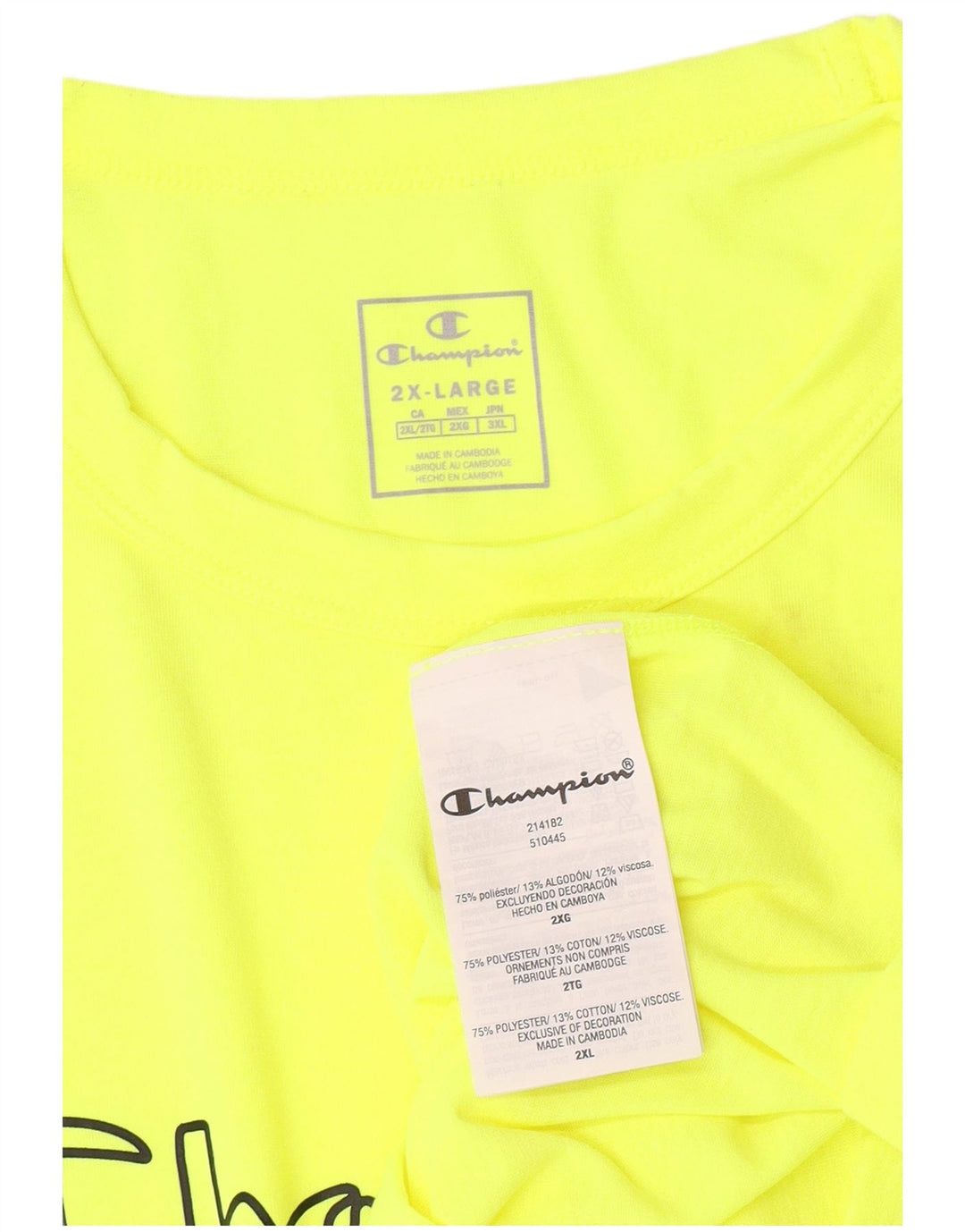 Мужская футболка с рисунком Champion 2XL, желтый полиэстер