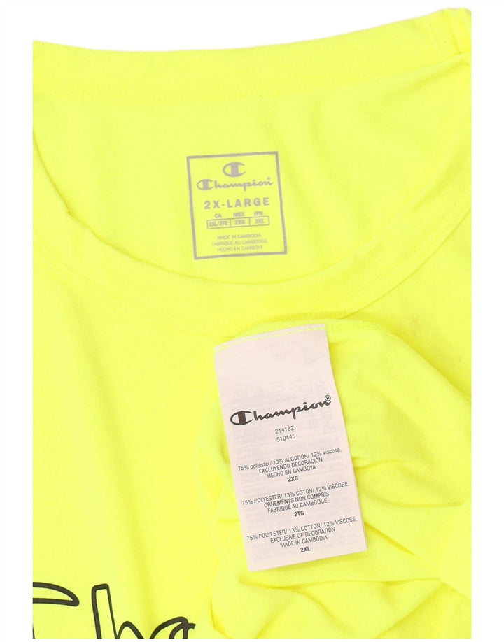 Мужская футболка с рисунком Champion 2XL, желтый полиэстер