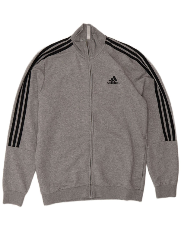 Мужская спортивная куртка Adidas UK 42/44, большой серый хлопок с крапинками