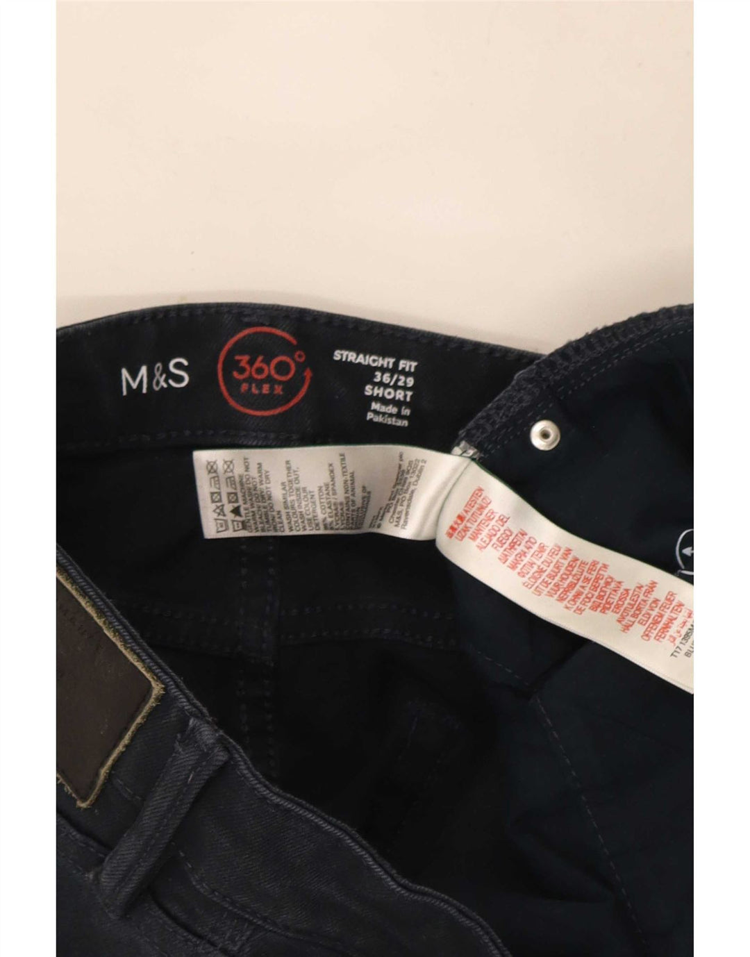 Мужские прямые джинсы Marks & Spencer W36 L29 темно-синие, хлопок