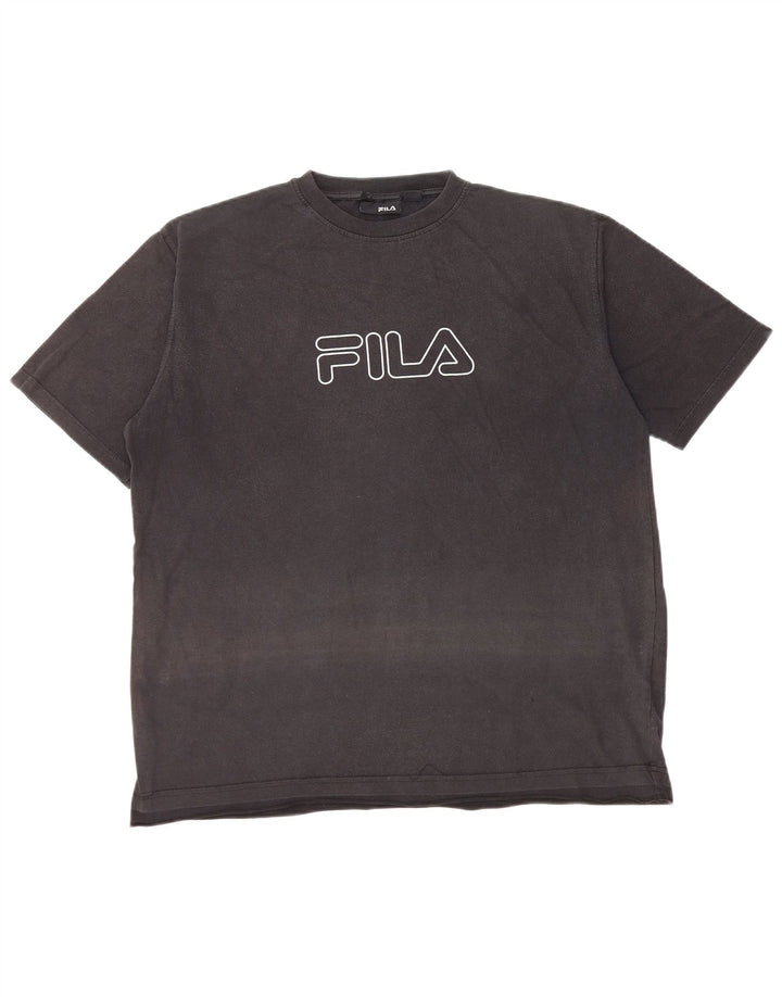 Женская футболка с рисунком Fila Top UK 16, большая черная