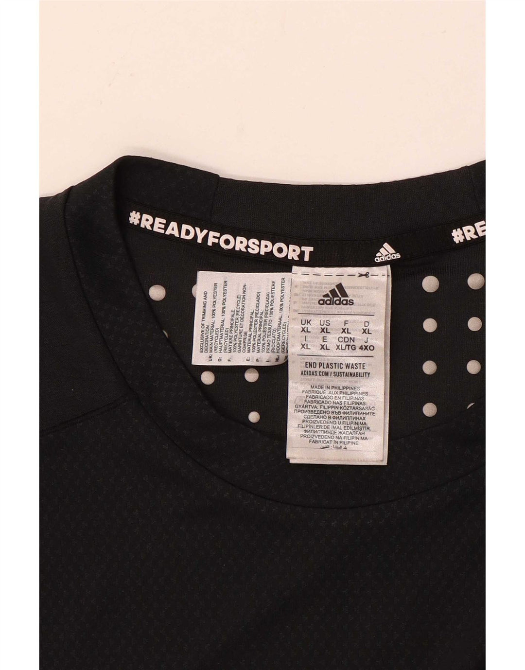 Мужская футболка Adidas Top XL из черного пятнистого полиэстера