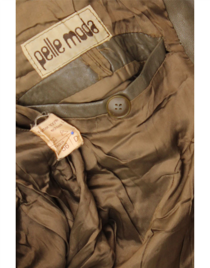 VINTAGE Мужская кожаная куртка IT 56 3XL Коричневая кожа
