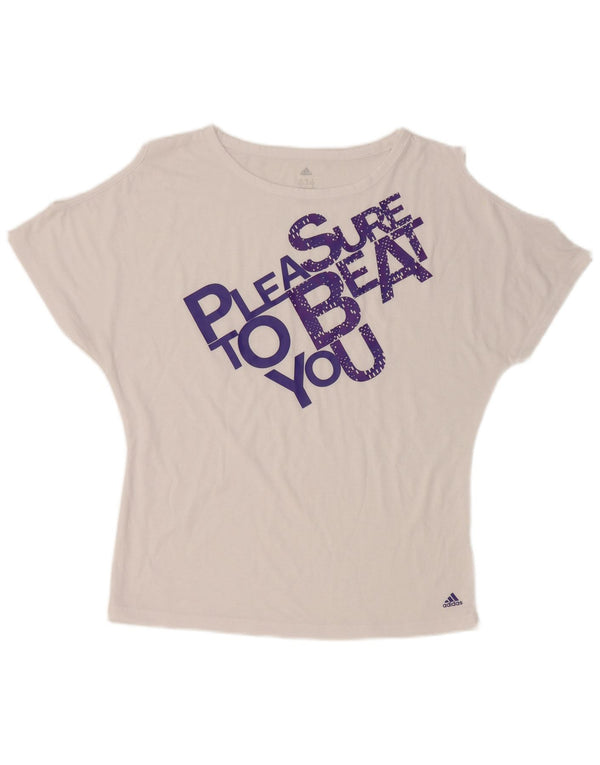 Женская футболка ADIDAS Climalite с рисунком Top UK 12/14, средний белый