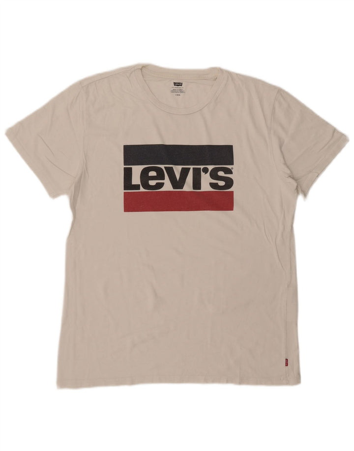 Мужская футболка с рисунком LEVI'S, большой белый хлопок