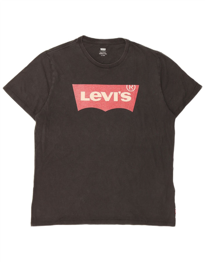 Мужская футболка с рисунком Levi's, верх XL, черный хлопок