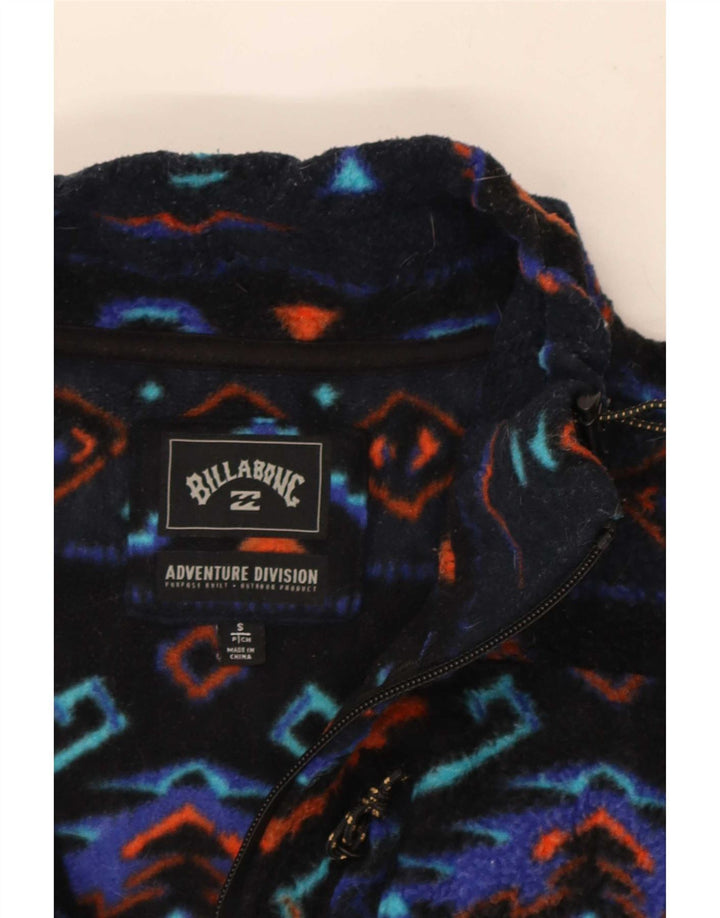 Billabong Мужской флисовый джемпер с воротником на молнии, маленький темно-синий, полиэстер с жаккардовым узором