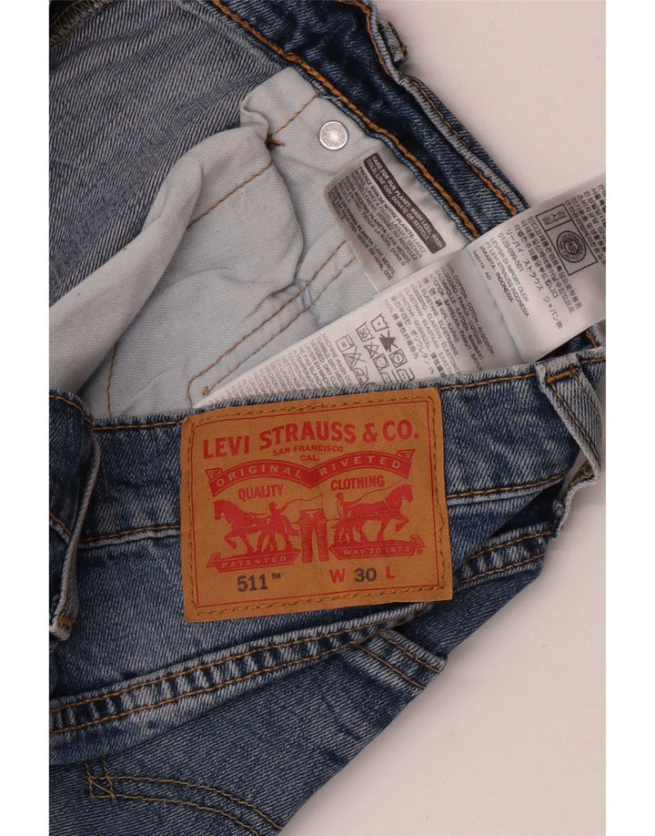 Мужские джинсовые шорты Levi's 511 W30, средний синий хлопок