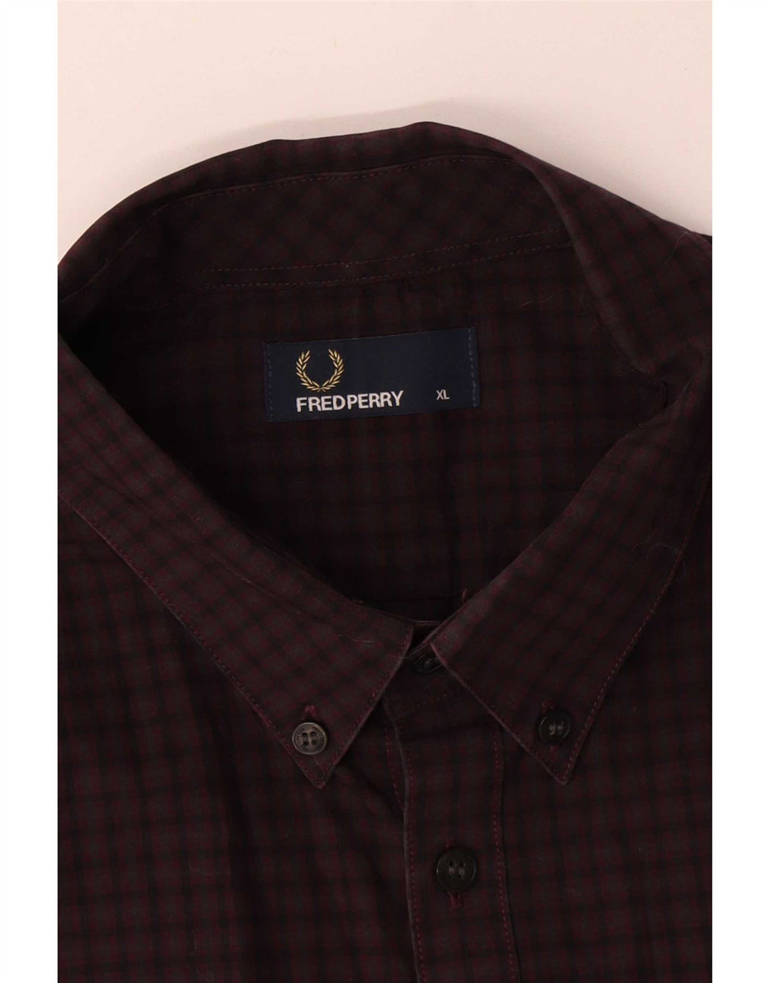 Мужская рубашка Fred Perry XL, бордовая клетка, хлопок