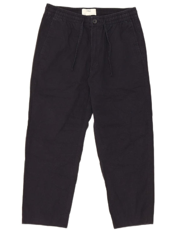 Мужские прямые брюки-чиносы Marks & Spencer, маленькие W29 L23, темно-синие, хлопковые