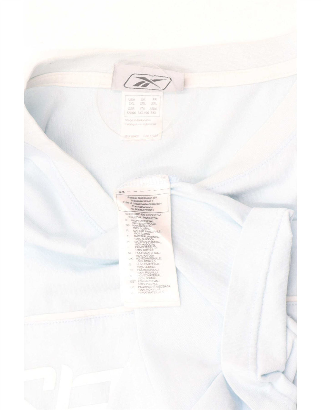 Мужская футболка с рисунком Reebok, 2XL, синяя, хлопок