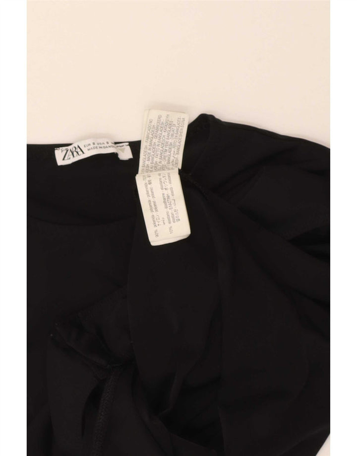 Женское боди Zara UK 8, маленькое черное из полиамида