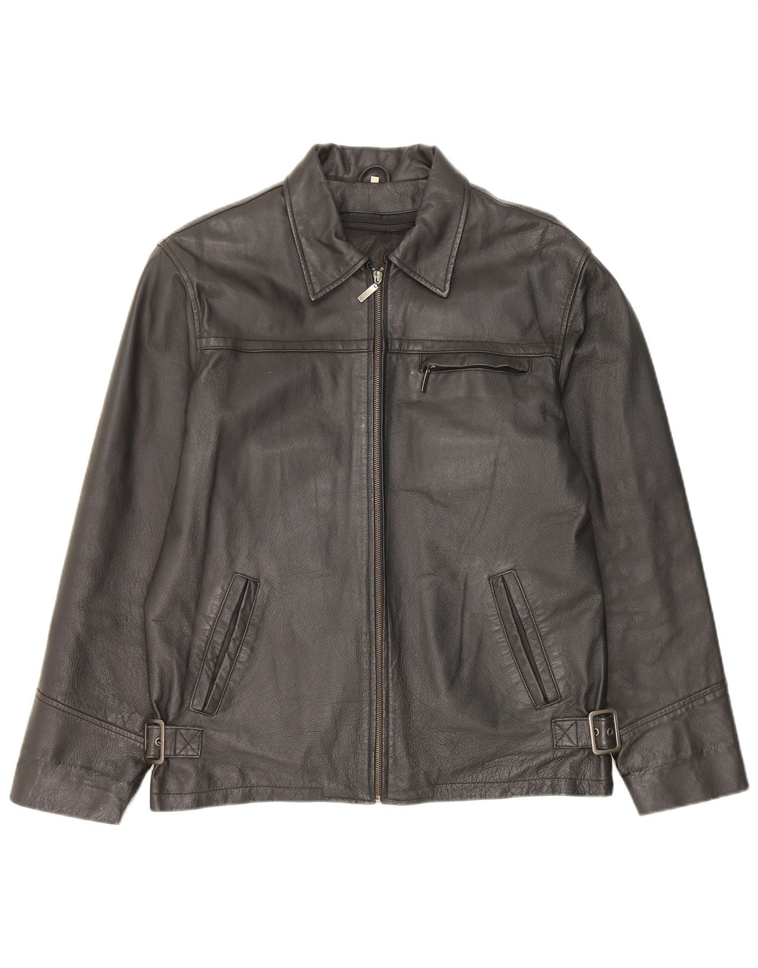 Винтажная мужская кожаная куртка IT 48 Medium Black Leather