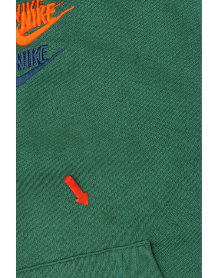 Мужской джемпер с капюшоном Nike среднего зеленого цвета, хлопок