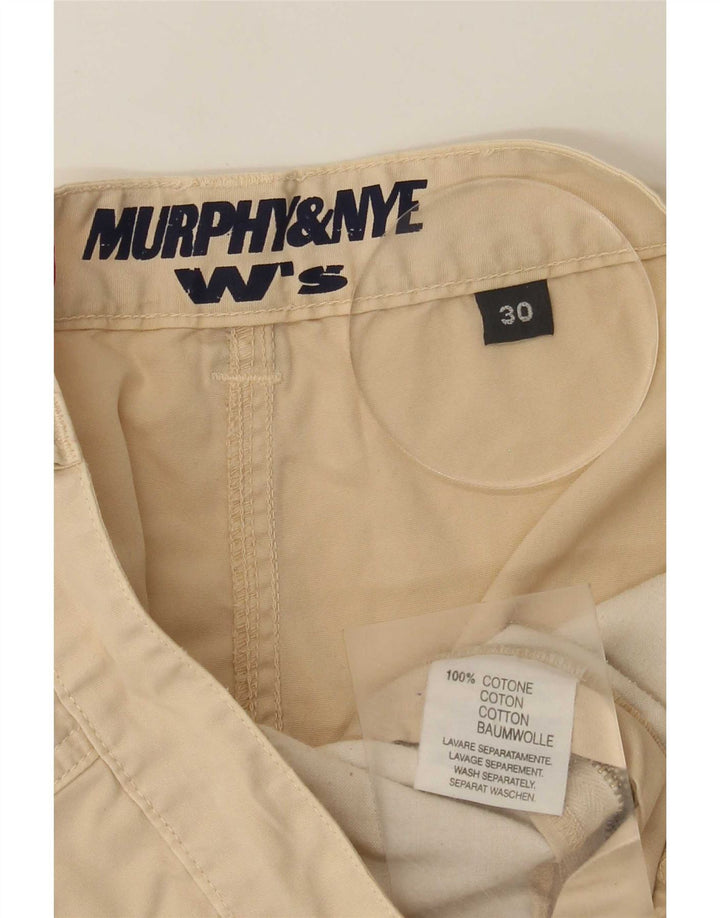 Женские шорты карго с высокой посадкой Murphy & Nye, средний размер W30, бежевый хлопок
