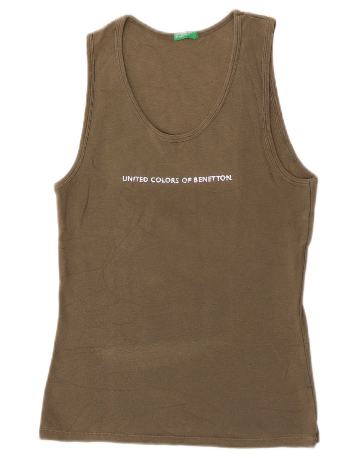 Женский жилет с графическим рисунком Benetton Top UK 8 Small Khaki