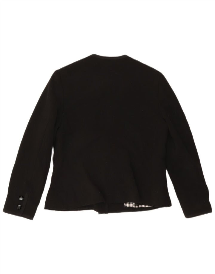 Винтажный женский пиджак на 5 пуговицах, Великобритания 12, средний черный