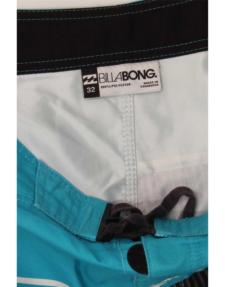 Billabong Мужские шорты для плавания с рисунком, средний синий, полиэстер с цветными блоками