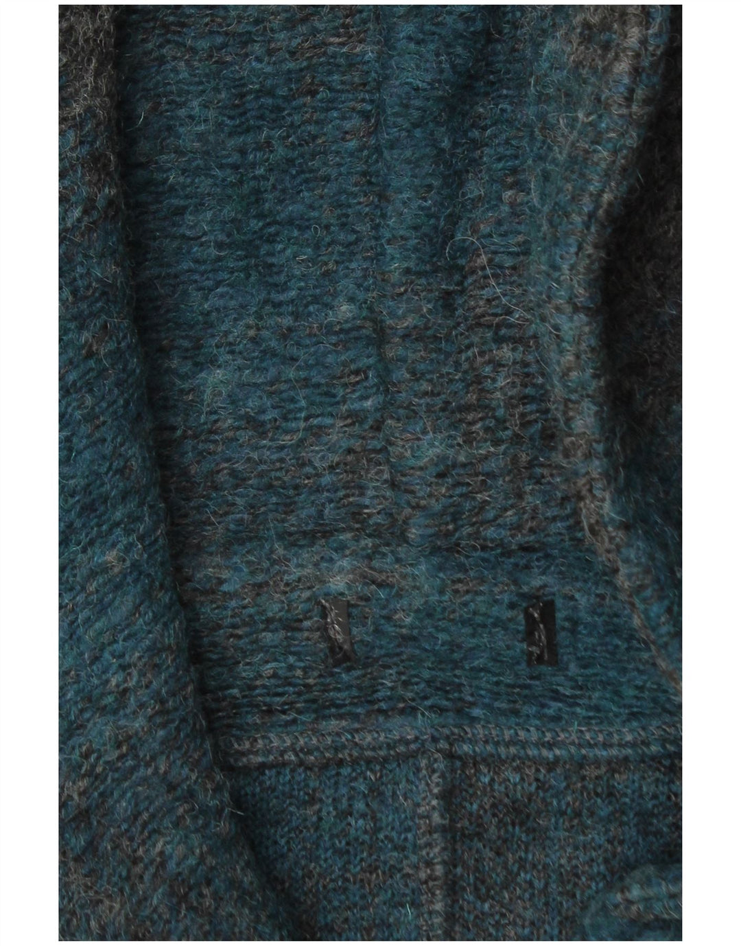 Винтажный женский дафлкот с капюшоном UK 16, большая бирюзовая клетка