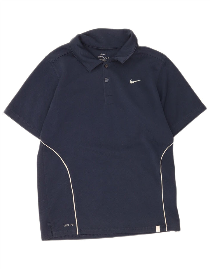 Рубашка-поло Nike Dri Fit для мальчиков 10–11 лет, средний темно-синий