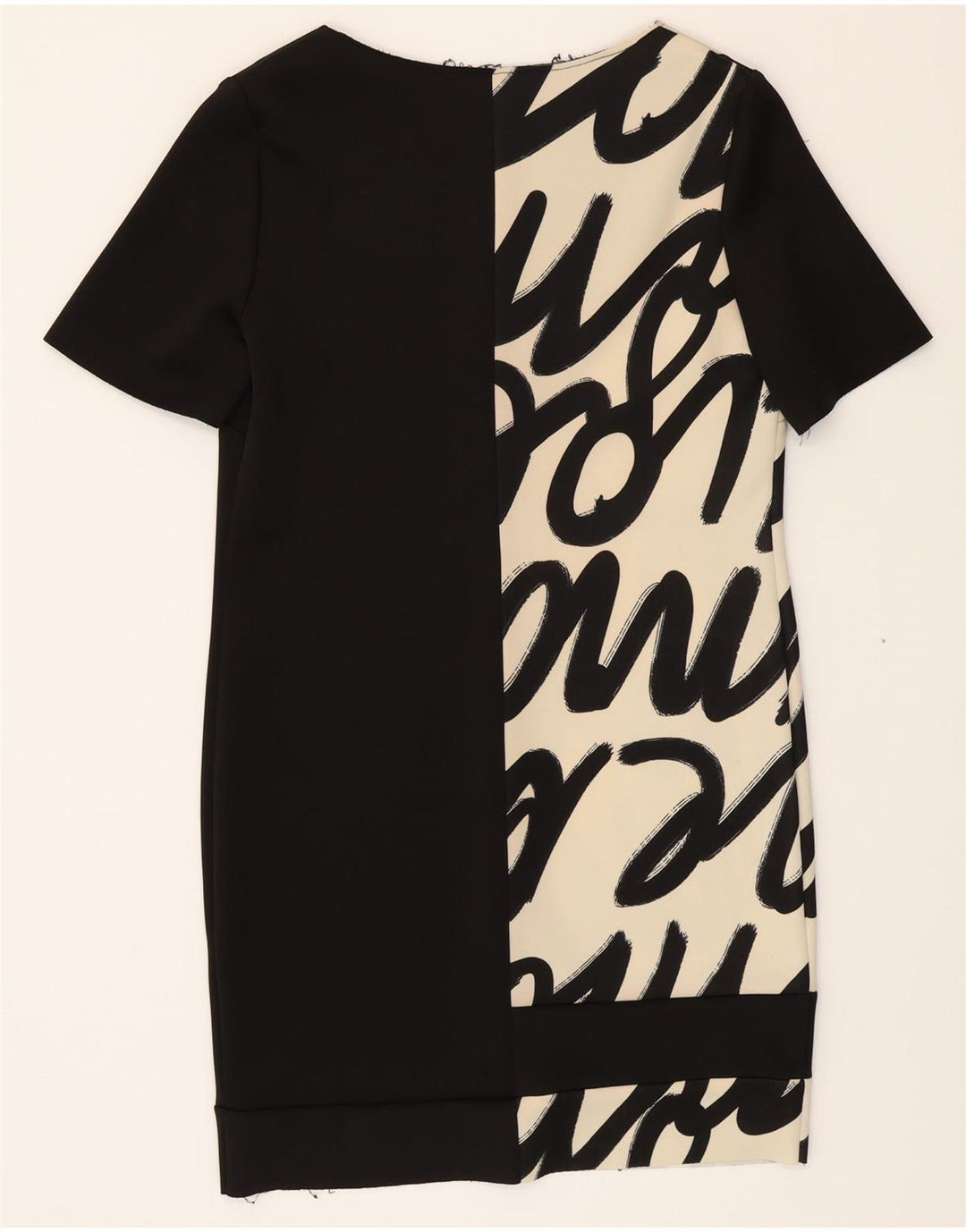 COVERI Womens Graphic Bodycon Dress UK 14 Medium Black Polyester Modern Vintage Coveri and Second-Hand Coveri from Messina Hembry 