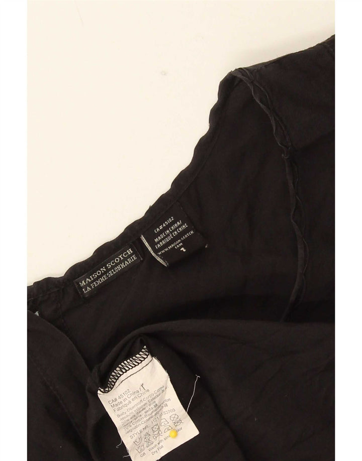 Женская блузка Maison Scotch, топ США 1 XS, черный шелк