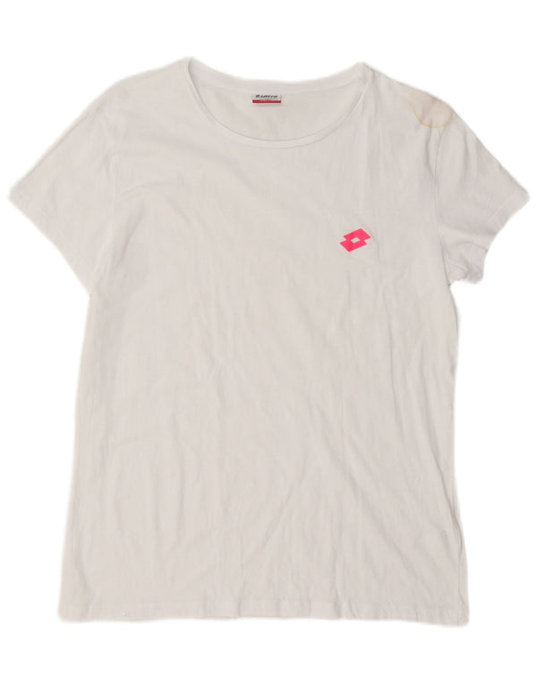 Lotto Womens T-Shirt Top UK 18 XL White Cotton