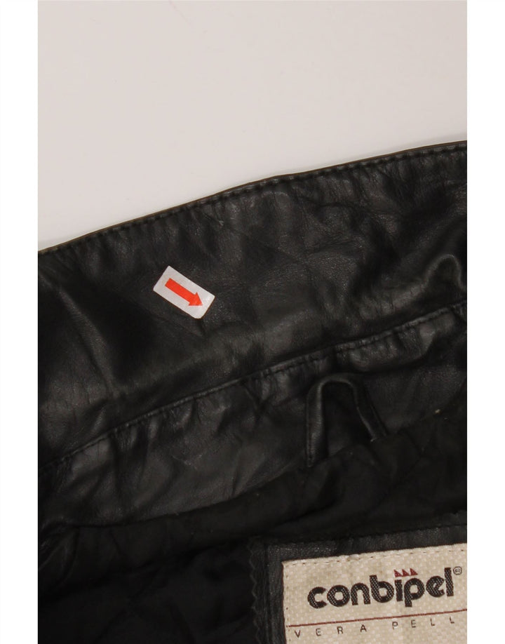 CONBIPEL Мужская кожаная куртка IT 44 XS Черная кожа