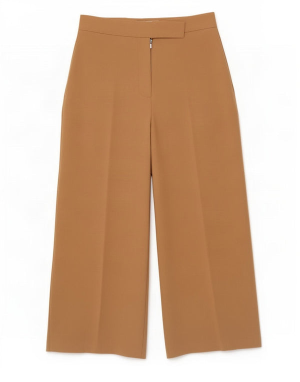 Женские укороченные широкие брюки Zara, маленькие W26 L24, бежевые