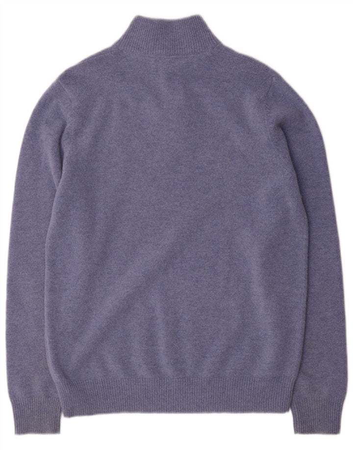 Crew Clothing Мужской джемпер на пуговицах, свитер, средний синий шерстяной свитер
