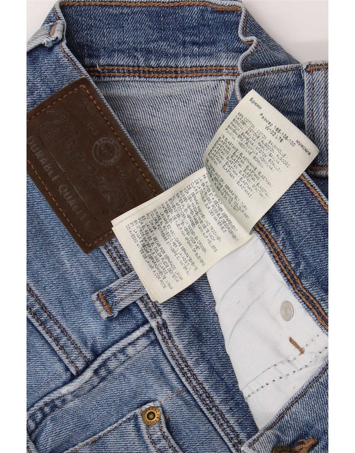 Мужские прямые джинсы Wrangler стандартного кроя W40 L30, синий хлопок