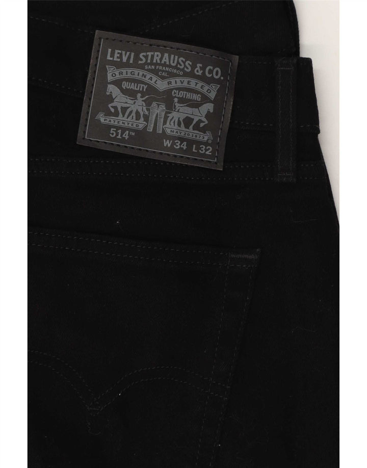 Мужские прямые джинсы Levi's 514 W34 L32, черный хлопок