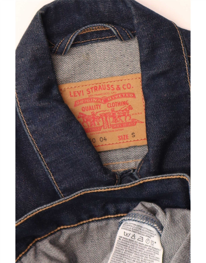 Мужская джинсовая куртка Levi's UK 36, маленькая, темно-синяя, хлопок