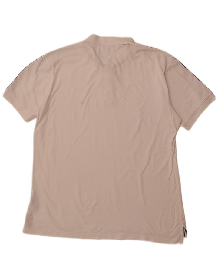 TOMMY HILFIGER Мужская рубашка-поло стандартного кроя 2XL, белый хлопок, цветные блоки