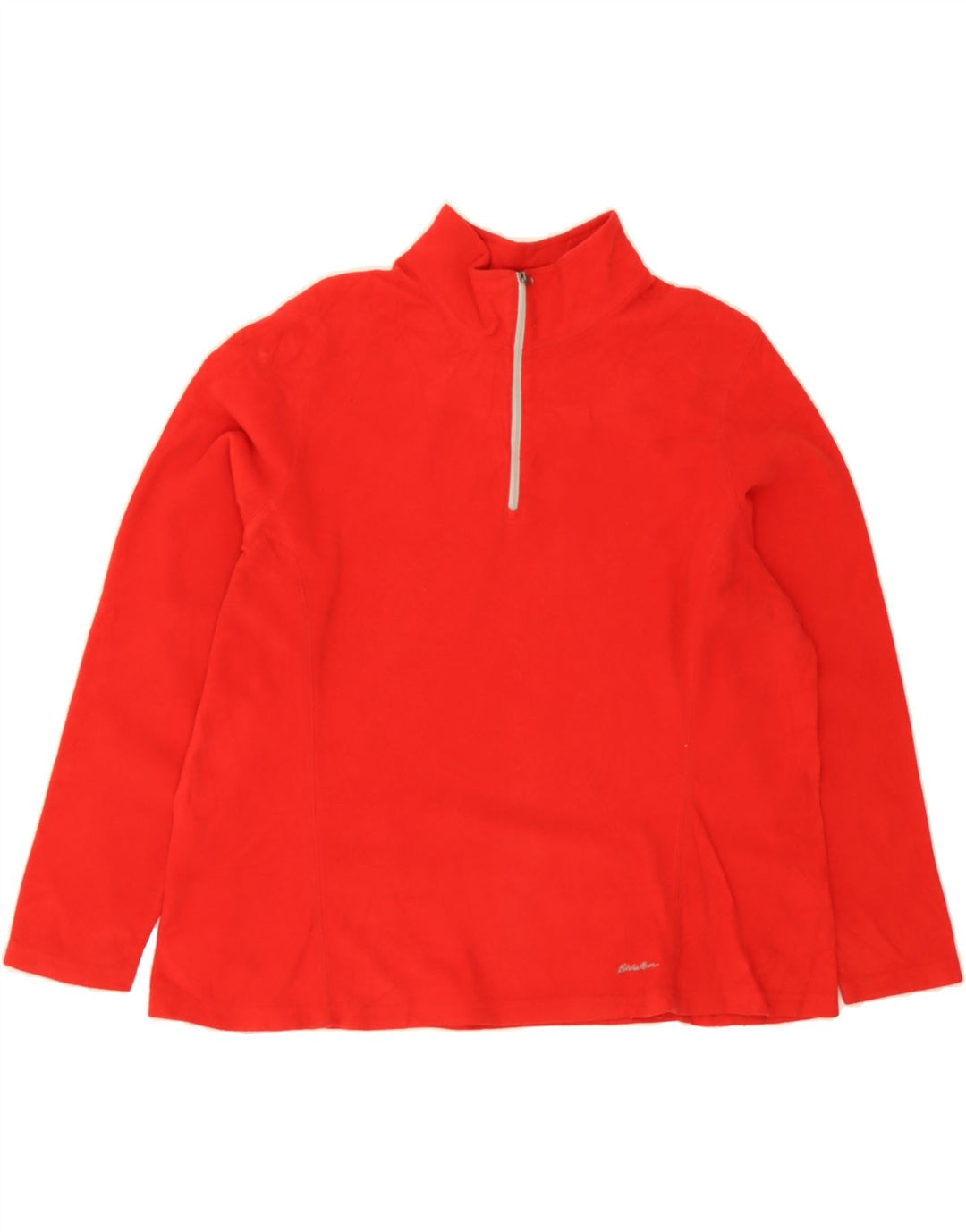 EDDIE BAUER Womens Zip Neck Fleece Jumper UK 20 2XL Red Polyester Vintage Eddie Bauer and Second-Hand Eddie Bauer from Messina Hembry 