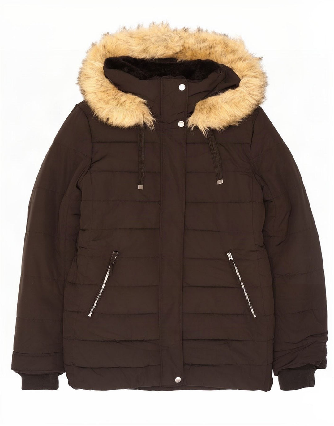 Женская стеганая куртка с капюшоном Zara UK 20 2XL, черный полиэстер